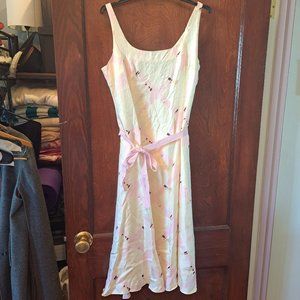 GAP silk pink and cream tea dress 10
